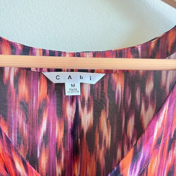 Cabi style# 415 Kimono Ikat Print Draw String Sheer Oversize Top Tunic Blouse M - Picture 6 of 8